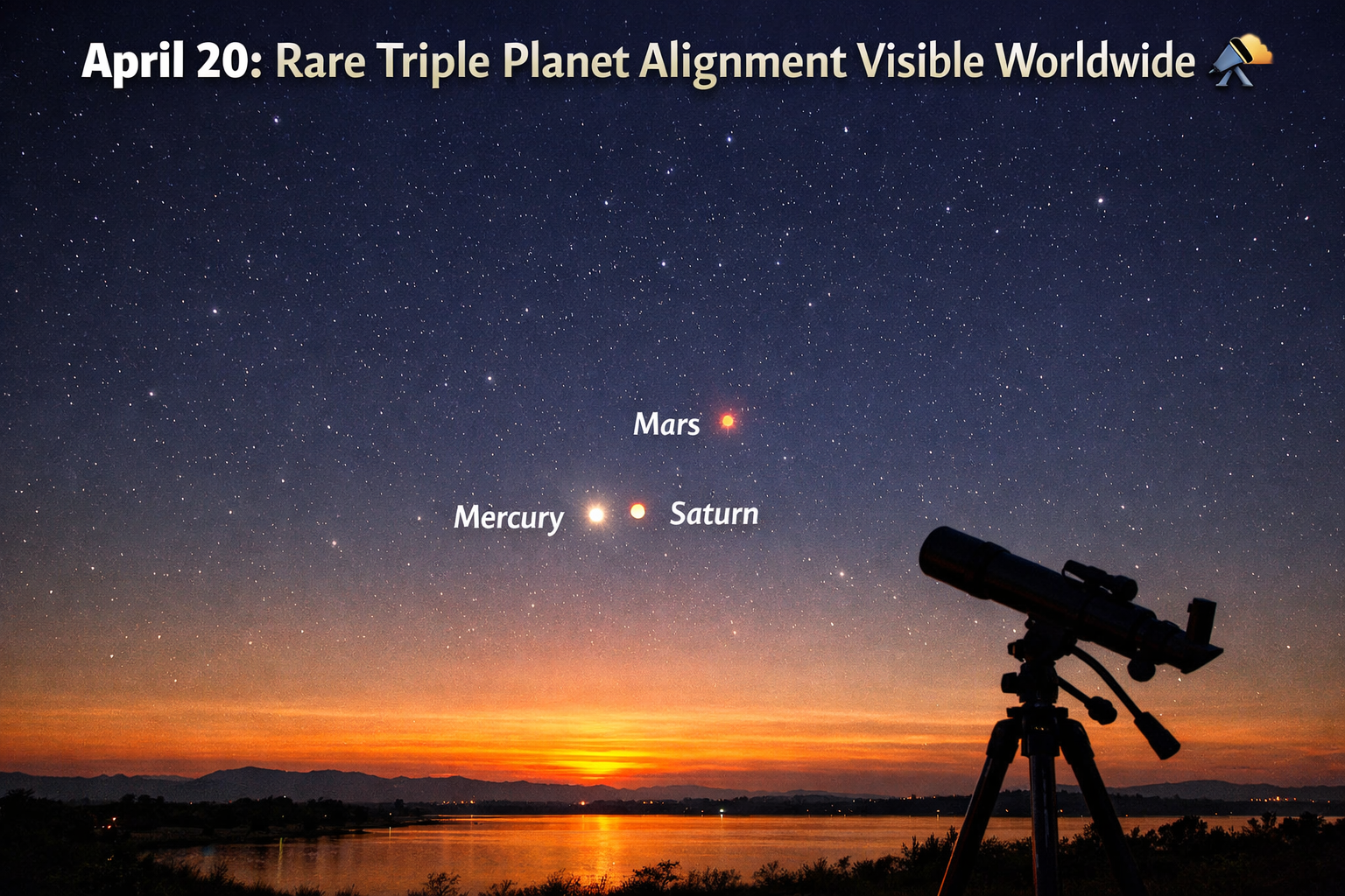 April 20: Rare Triple Planet Alignment Visible Worldwide